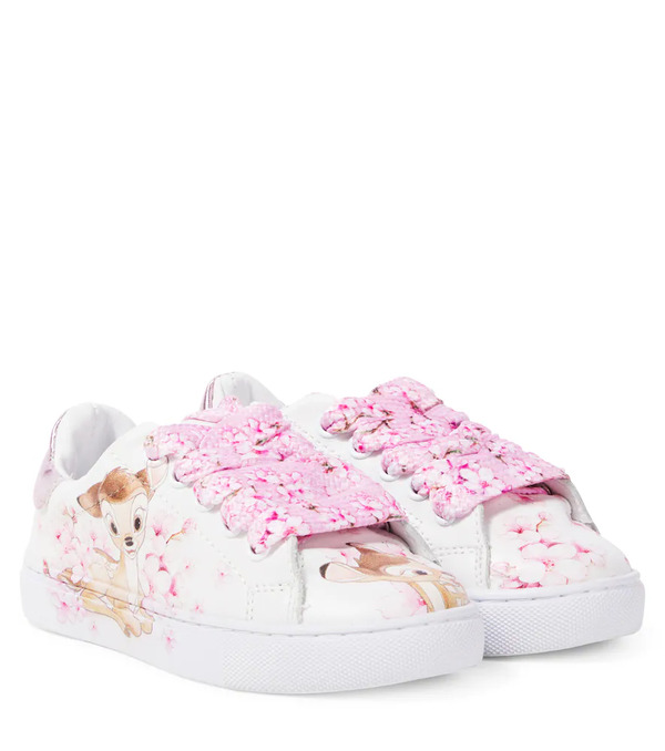  Monnalisa Monnalisa X Disneyâ® Bambi Leather Sneakers 