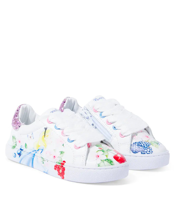  Monnalisa Monnalisa X Disneyâ® Printed Leather Sneakers 