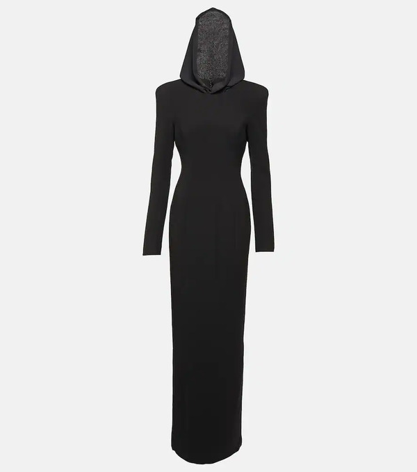  Monot Mã´not Hooded Crãªpe Maxi Dress 