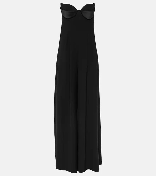  Monot Mã´not Strapless Crãªpe Wide-leg Jumpsuit 