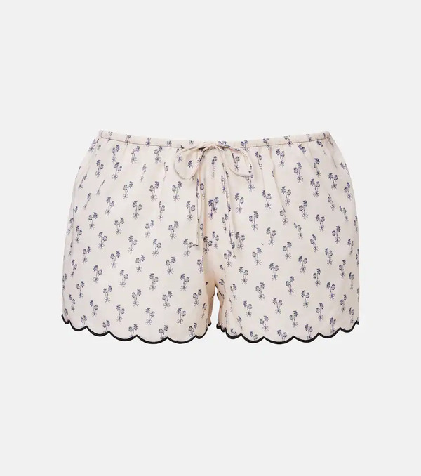  Montce Montce Cynthia Floral Scalloped Cotton Shorts 