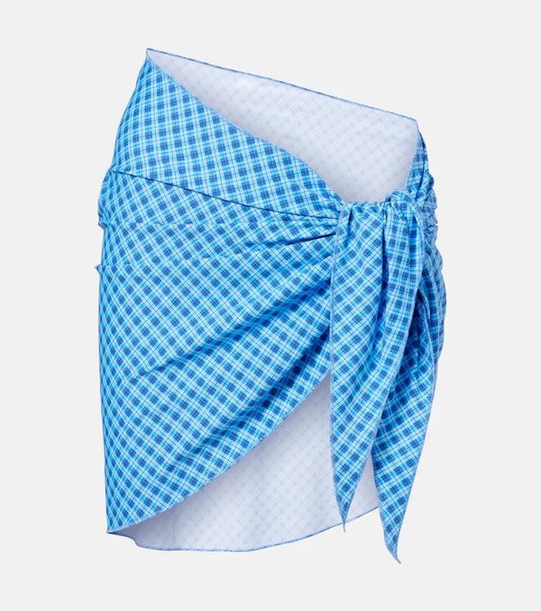  Montce Montce Draped Plaid Beach Cover-up 