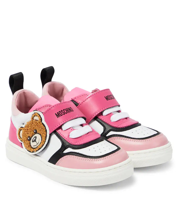  Moschino Kids Moschino Kids Leather-trimmed Sneakers 