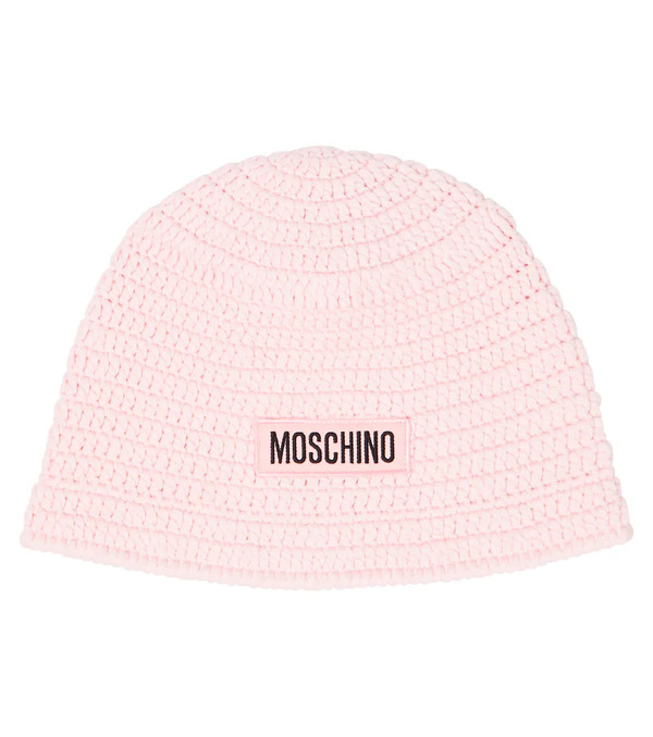  Moschino Kids Moschino Kids Logo Crochet Cotton Beanie 