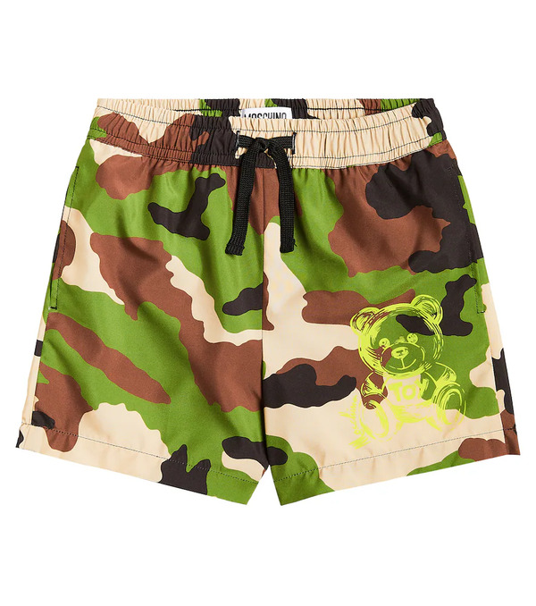  Moschino Kids Moschino Kids Teddy Bear Camouflage Swim Trunks 