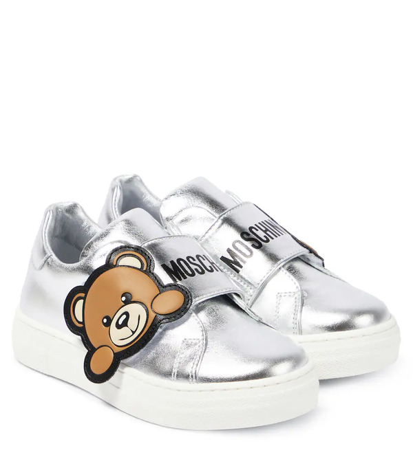  Moschino Kids Moschino Kids Teddy Bear Leather Sneakers 