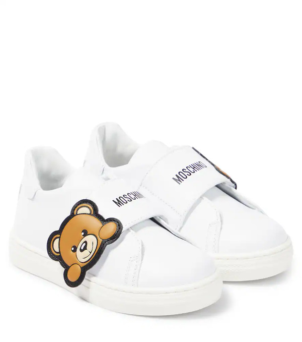  Moschino Kids Moschino Kids Teddy Bear Leather Sneakers 