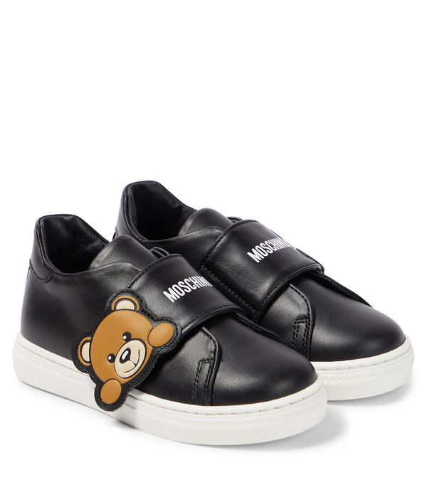  Moschino Kids Moschino Kids Teddy Bear Leather Sneakers 