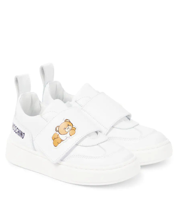  Moschino Kids Moschino Kids Teddy Bear Leather Sneakers 