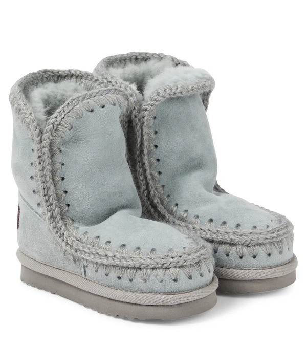  Mou Kids Mou Kids Shearling-lined Suede Ankle Boots 