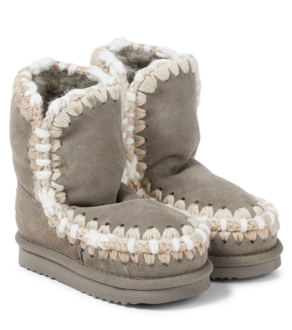  Mou Kids Mou Kids Shearling-lined Suede Ankle Boots 