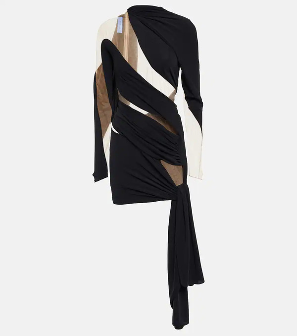  Mugler Mugler Draped Tulle-embellished Minidress 