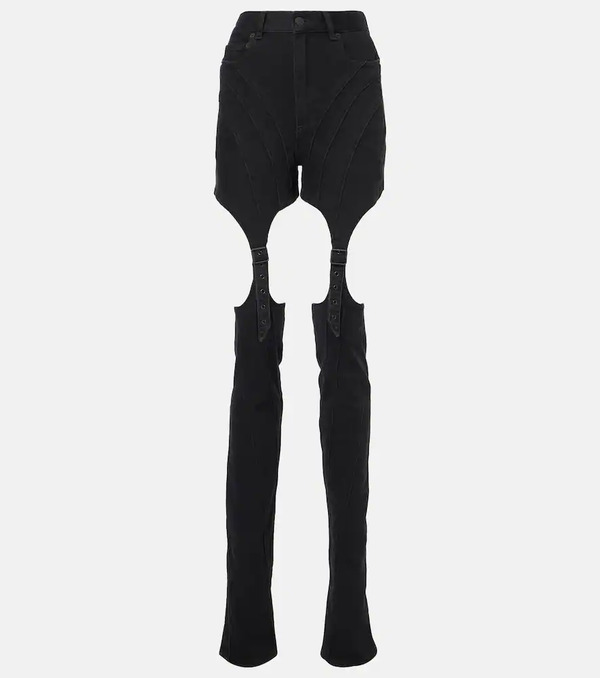  Mugler Mugler High-rise Cutout Skinny Jeans 