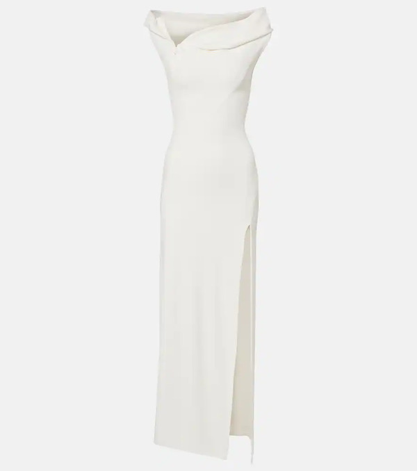  Mugler Mugler Hooded Asymmetric Jersey Gown 