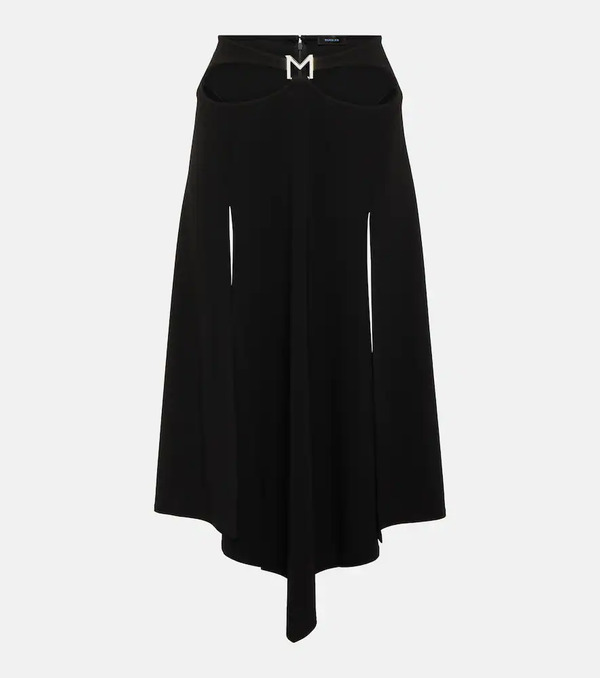  Mugler Mugler Logo Asymmetric Midi Skirt 