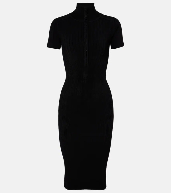  Mugler Mugler Ribbed-knit Midi Dress 