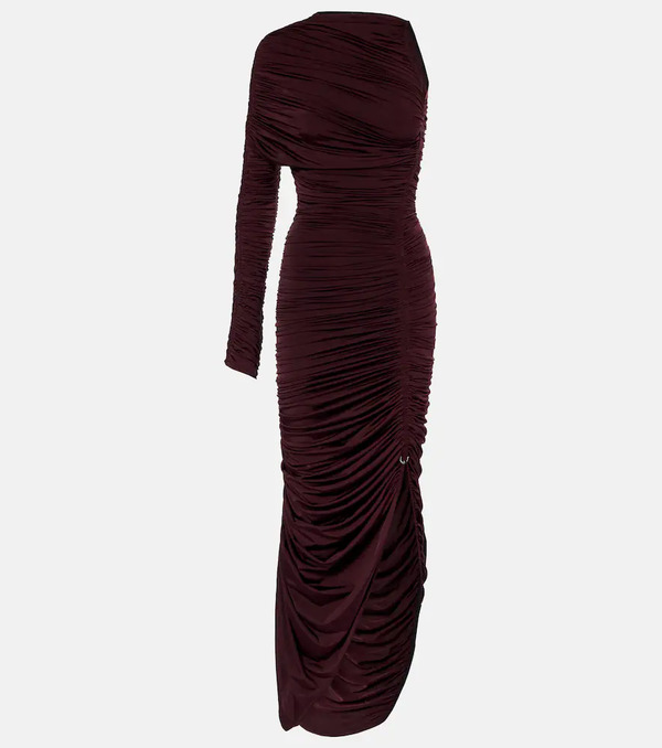  Mugler Mugler Ruched One-shoulder Midi Dress 