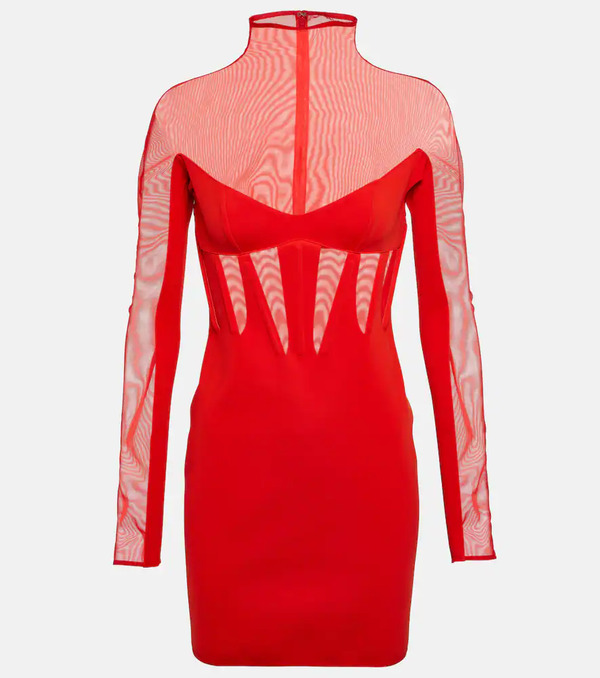  Mugler Mugler Tulle-trimmed Minidress 