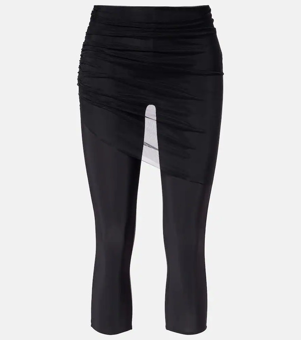  Nensi Dojaka Nensi Dojaka Cropped Tulle-trimmed Leggings 