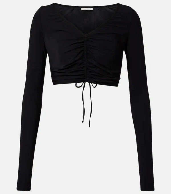  Nensi Dojaka Nensi Dojaka Ruched Crop Top 