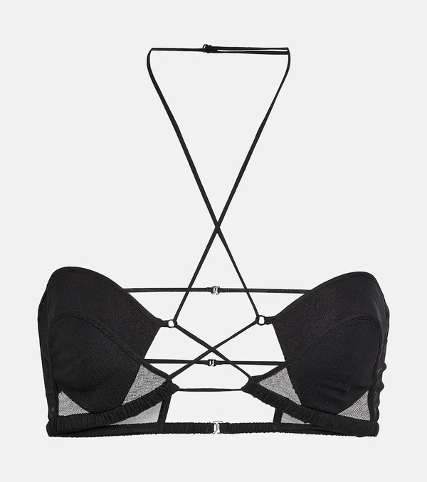  Nensi Dojaka Nensi Dojaka Tulle-trimmed Wool Bustier 