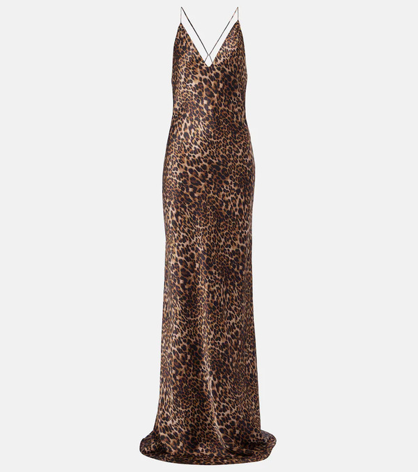  Nili Lotan Nili Lotan Ira Leopard-print Silk Gown 