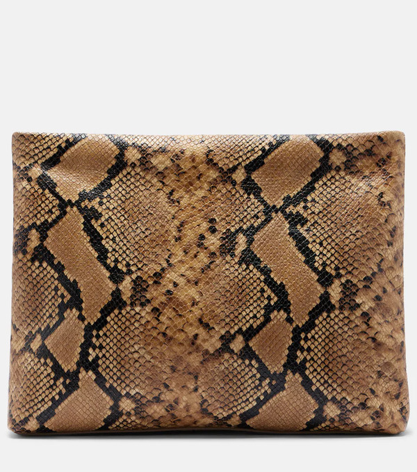  Nili Lotan Nili Lotan Jerry Small Snake-print Leather Clutch 
