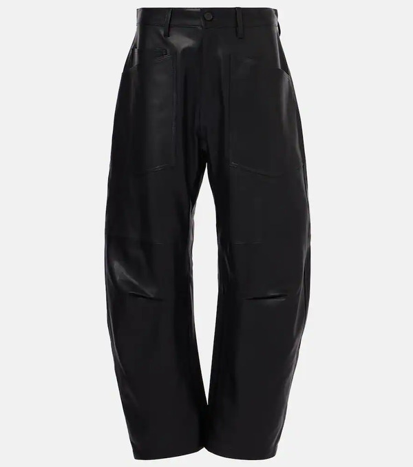  Nili Lotan Nili Lotan Shon Leather Barrel-leg Pants 