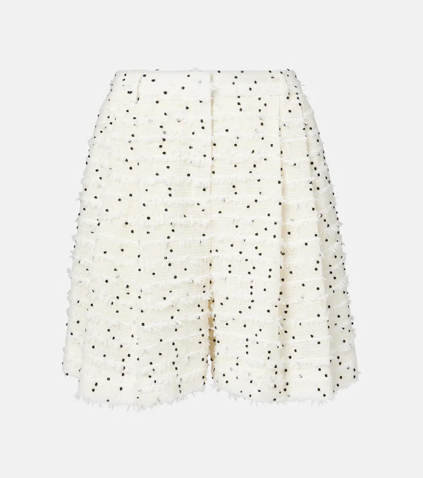  Nina Ricci Nina Ricci High-rise Wool-blend Tweed Shorts 