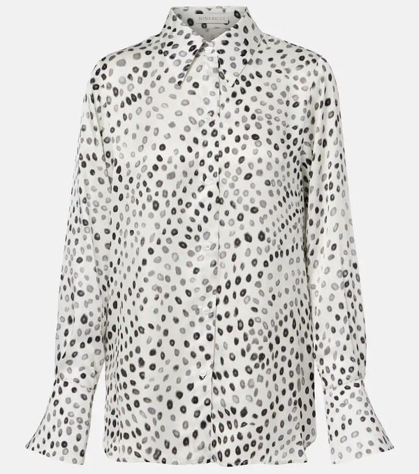  Nina Ricci Nina Ricci Printed Satin Blouse 