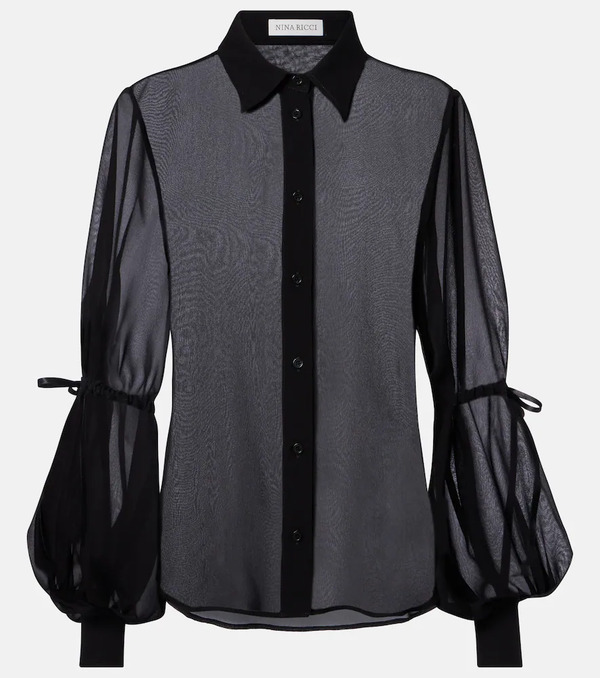  Nina Ricci Nina Ricci Sheer Silk Blouse 