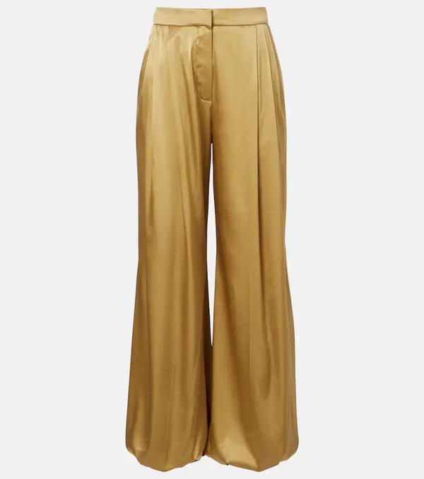 Nina Ricci Nina Ricci Silk-blend Satin Wide-leg Pants 