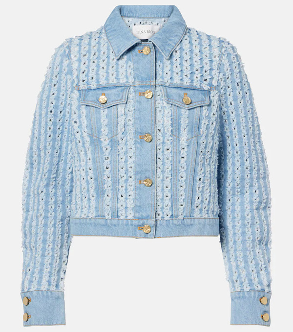  Nina Ricci Nina Ricci Striped Denim Jacket 