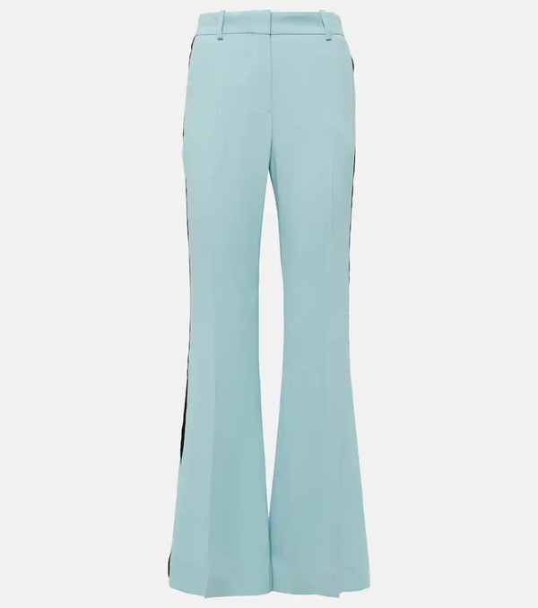  Nina Ricci Nina Ricci Velvet-trimmed Cady Flared Pants 