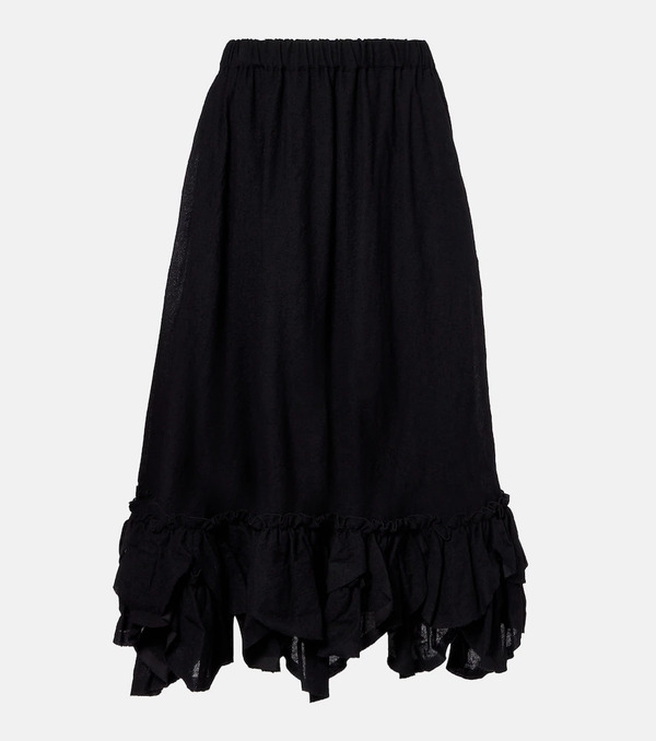  Noir Kei Ninomiya Noir Kei Ninomiya Wool-blend Midi Skirt 