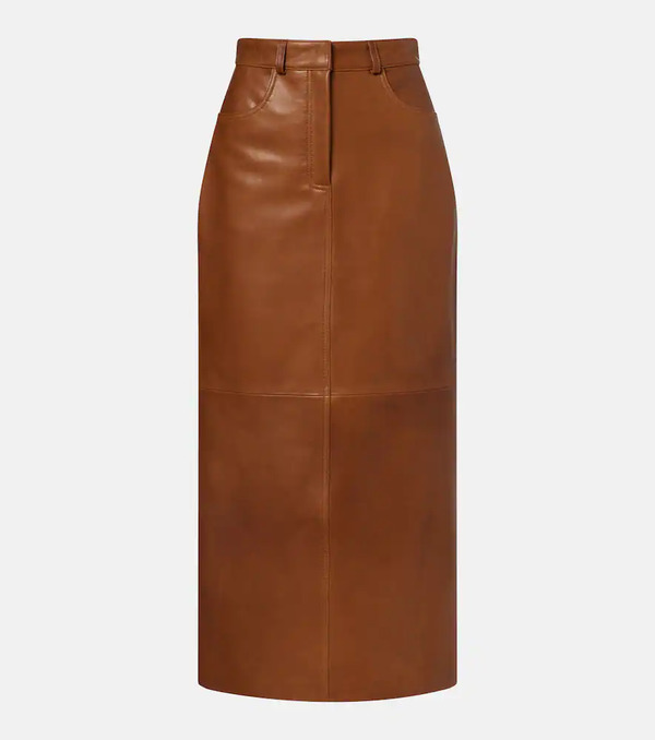  Nour Hammour Nour Hammour Ghalia Leather Pencil Skirt 