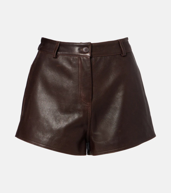  Nour Hammour Nour Hammour Leontine Leather Shorts 