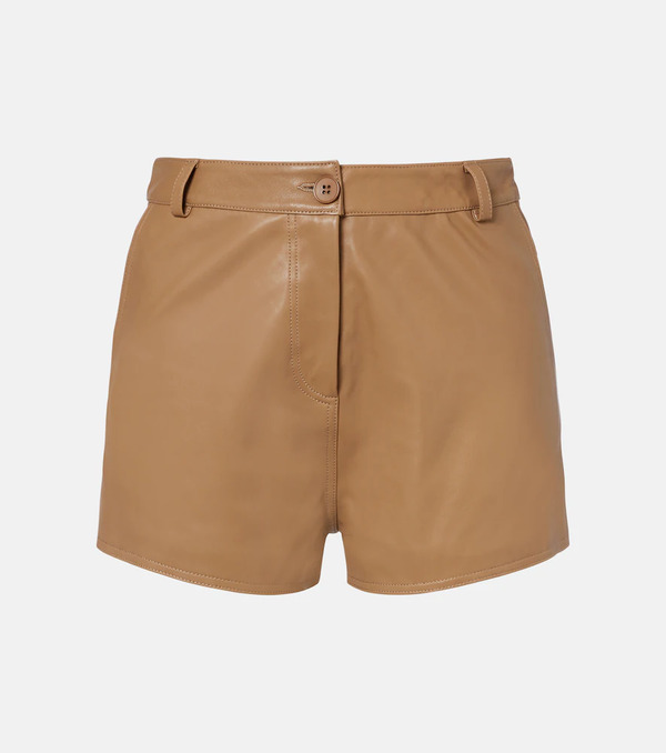  Nour Hammour Nour Hammour Leontine Leather Shorts 