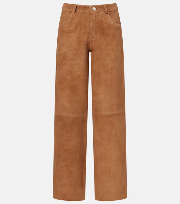  Nour Hammour Nour Hammour Milo Suede Wide-leg Pants 