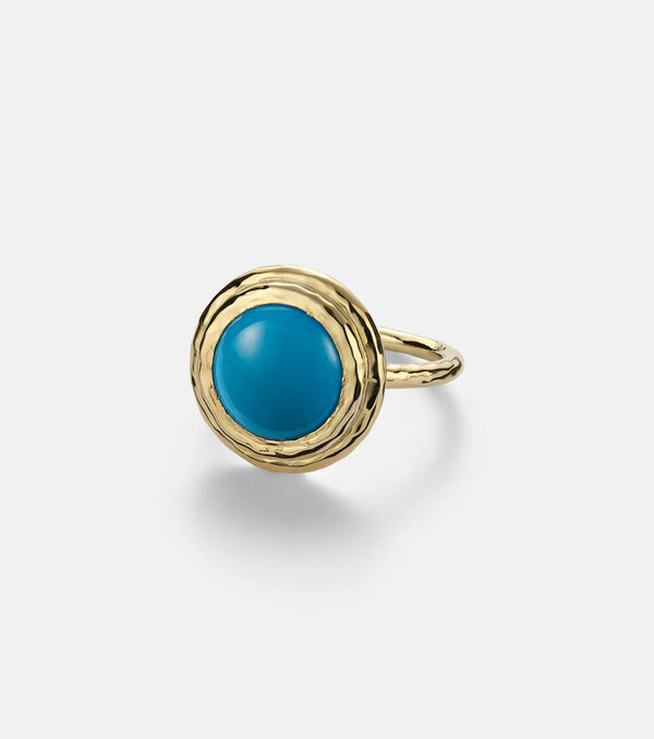  Octavia Elizabeth Octavia Elizabeth Coral Beach Allia 18kt Gold Ring With Turquoise 
