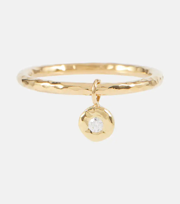  Octavia Elizabeth Octavia Elizabeth Nesting Gem 18kt Gold Stacking Ring With Diamond 