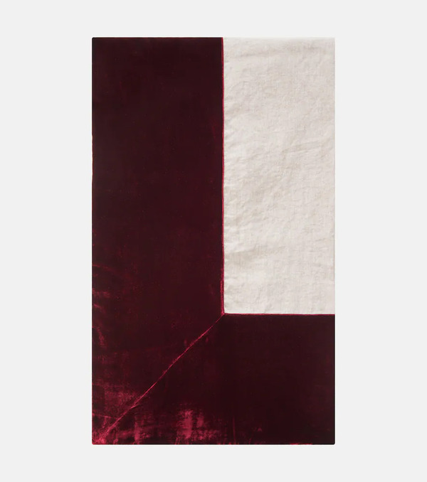  Once Milano Once Milano Velvet-trimmed Linen Tablecloth 