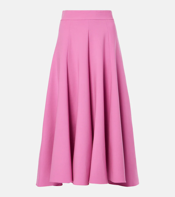  Oscar De La Renta Oscar De La Renta High-rise Wool-blend Midi Skirt 