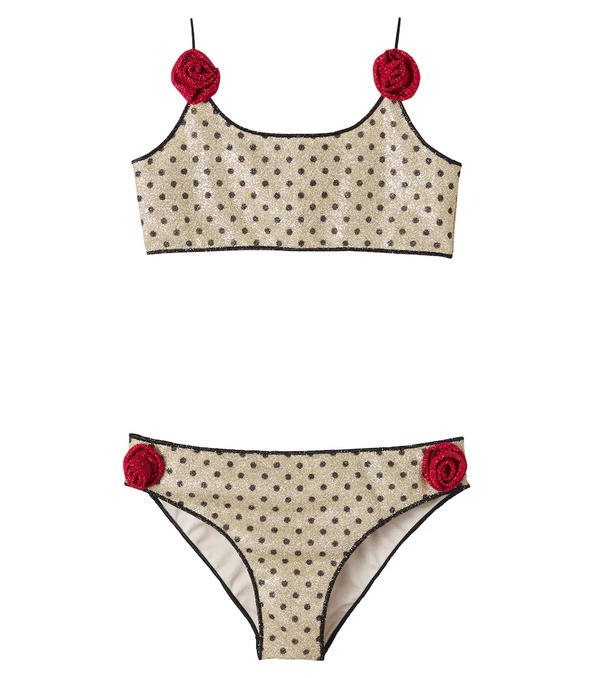  Oseree Kids Osã©ree Kids Lumiã¨re Appliquã© Polka-dot Bikini 