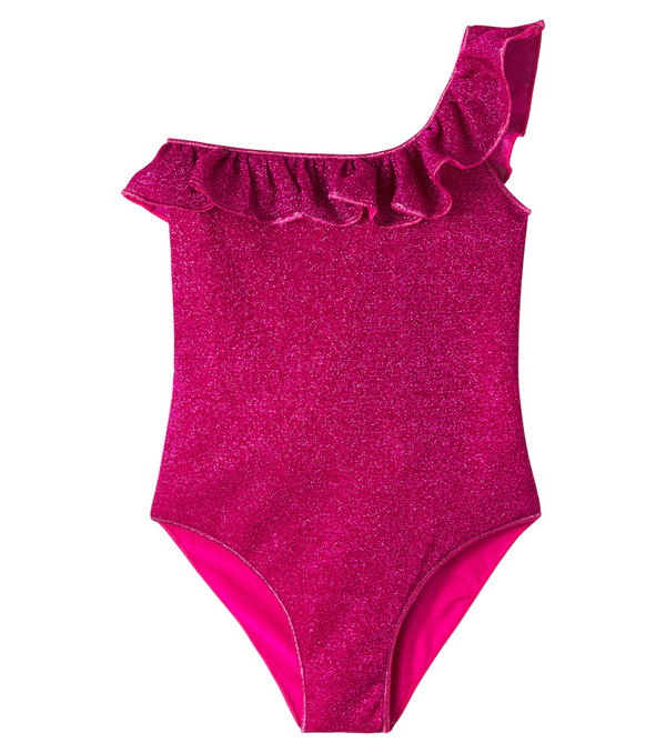  Oseree Kids Osã©ree Kids Lumiã¨re Ruffled One-shoulder Swimsuit 