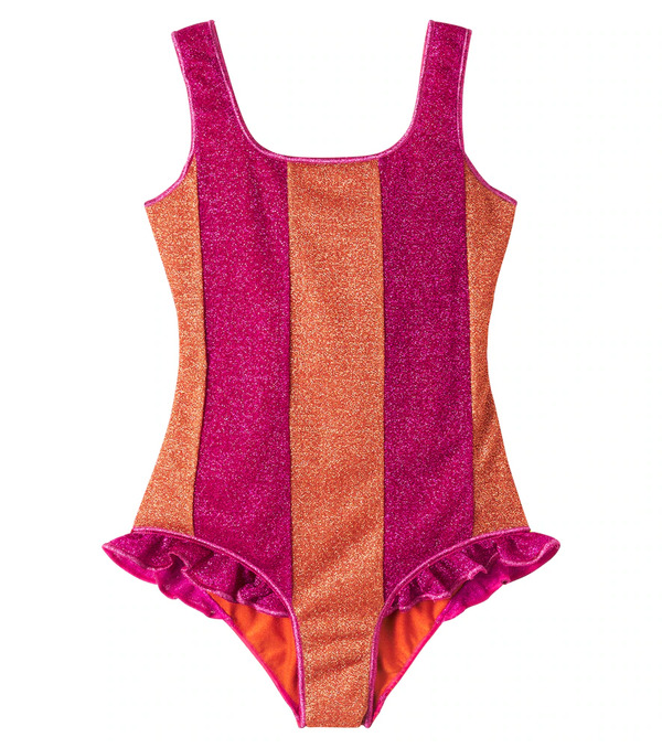  Oseree Kids Osã©ree Kids Lumiã¨re Ruffled Striped Swimsuit 
