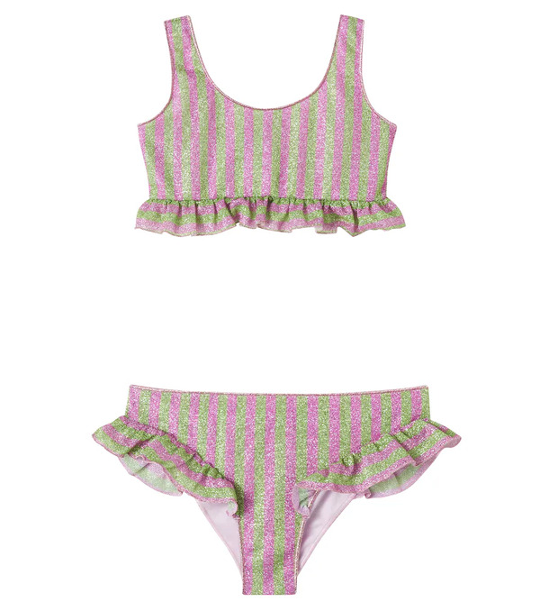  Oseree Kids Osã©ree Kids Osemini Lumiã¨re Ruffled Striped Bikini 