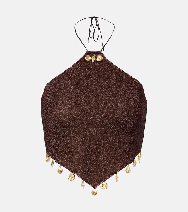  Oseree Osã©ree Lumiã¨re Beaded Halterneck Top 