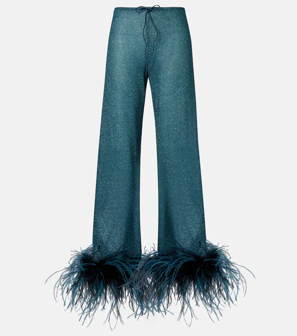  Oseree Osã©ree Lumiã¨re Plumage Wide-leg Pants 