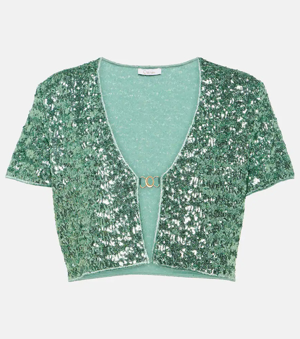  Oseree Osã©ree Sequined Crop Top 